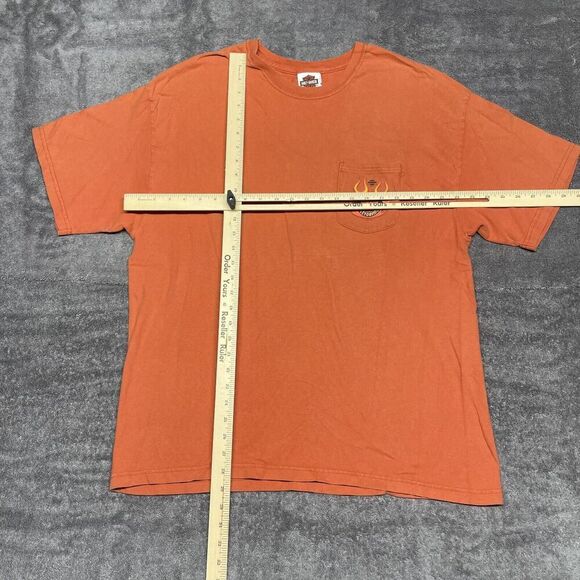 Vintage Harley Davidson T-Shirt Men's XL Orange Gary Bang Atascadero 2003 - Picture 5 of 10